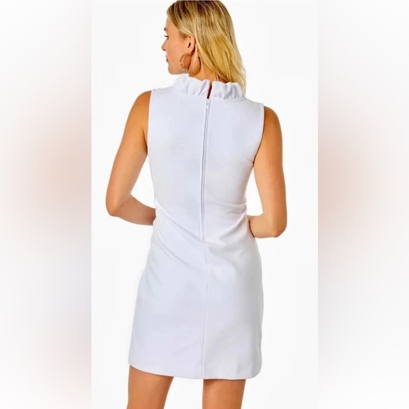 Lilly Pulitzer Tisbury Shift Lined Ruffle White XS Dress Rehearsal Graduation - Picture 16 of 16